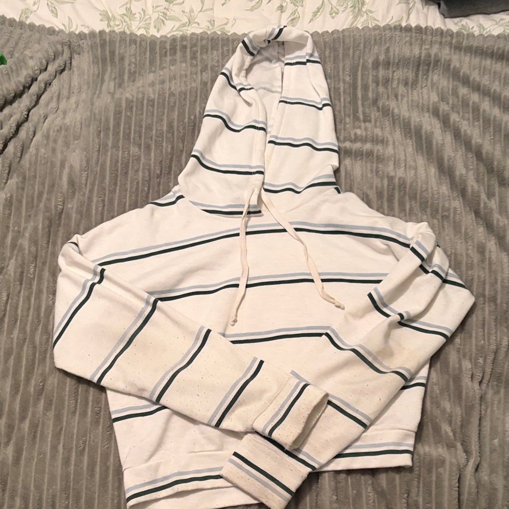 Striped White and Black Hoodie